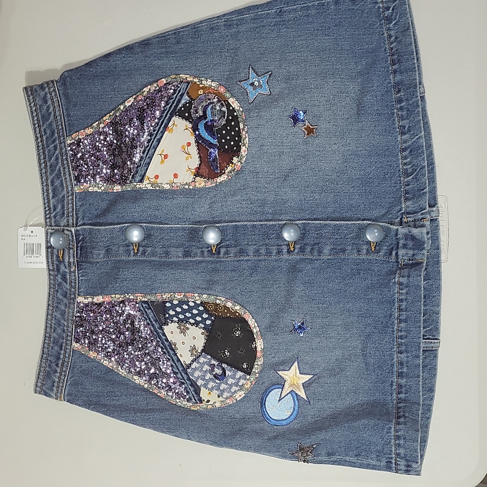 COACH - Patchwork Denim Skirt... Rare